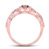 Image 4 : Brown Diamond Solitaire Ring 3/4 Cttw 14kt Rose Gold