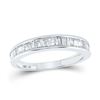 Image 1 : Baguette Diamond Wedding Band 1/2 Cttw 14kt White Gold