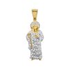 Image 1 : Mens Diamond Jesus Halo Charm Pendant 1/2 Cttw 10kt Yellow Gold