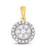 Image 1 : Diamond Flower Cluster Pendant 1/2 Cttw 14kt Yellow Gold