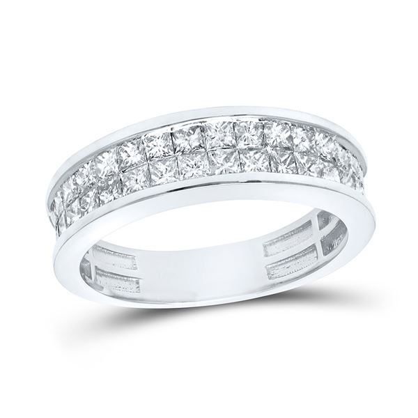 Princess Diamond Band Ring 1-1/4 Cttw 14kt White Gold
