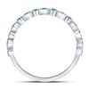 Image 4 : Emerald Square Dot Stackable Band Ring 1/5 Cttw 10kt White Gold