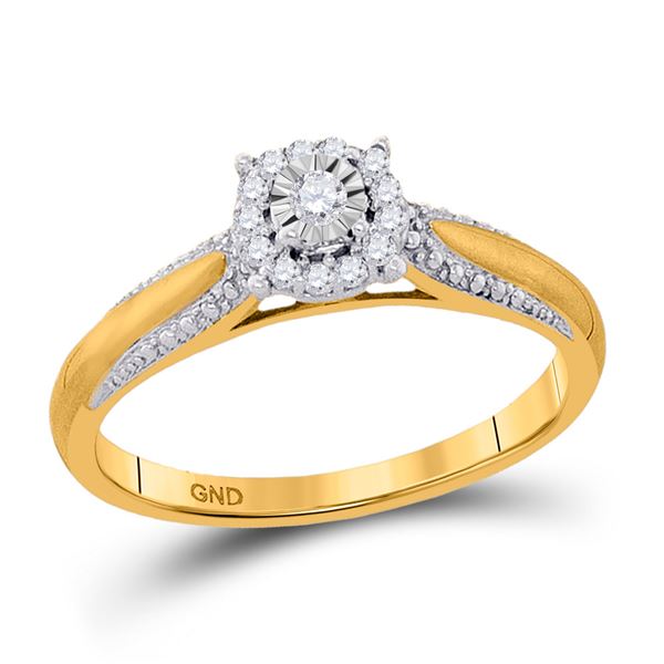 Diamond Solitaire Bridal Wedding Engagement Ring 1/10 Cttw 10kt Yellow Gold