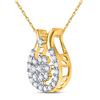 Image 2 : Diamond Cluster Pendant 1/8 Cttw 10kt Yellow Gold