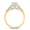 Image 4 : Baguette Diamond Square Cluster Ring 3/4 Cttw 14kt Yellow Gold
