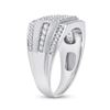 Image 4 : Mens Diamond Cluster Ring 1-1/4 Cttw 10kt White Gold