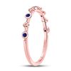 Image 3 : Blue Sapphire Dot Flower Stackable Band Ring 1/12 Cttw 10kt Rose Gold