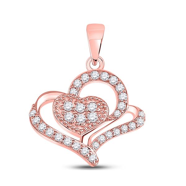 Diamond Heart Pendant 1/4 Cttw 10kt Rose Gold