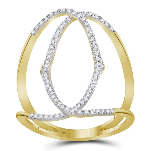 Diamond Negative Space Band Ring 1/3 Cttw 10kt Yellow Gold