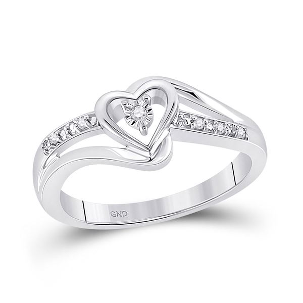 Diamond Heart Promise Ring .03 Cttw 10kt White Gold