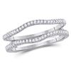 Image 1 : Diamond Ring Guard Wrap Solitaire Enhancer Band 1/4 Cttw 14kt White Gold