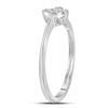 Image 3 : Diamond Simple Square Cluster Ring .01 Cttw Sterling Silver