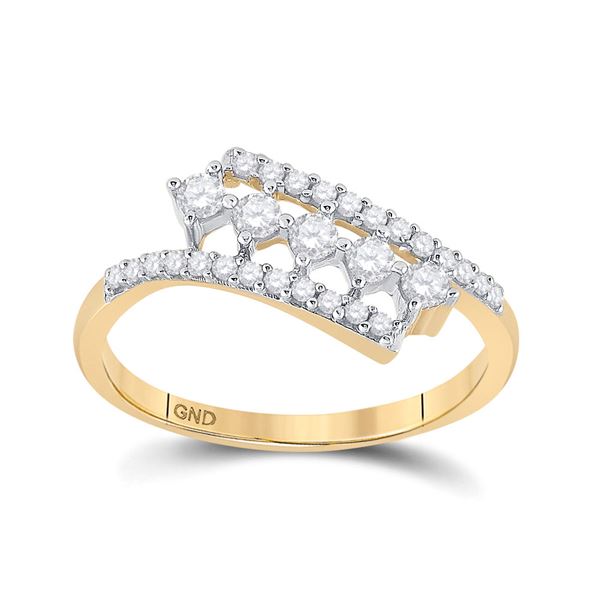 Diamond Bypass Fashion Ring 1/3 Cttw 10kt Yellow Gold