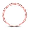 Image 4 : Blue Sapphire Milgrain Stackable Band Ring .01 Cttw 10kt Rose Gold