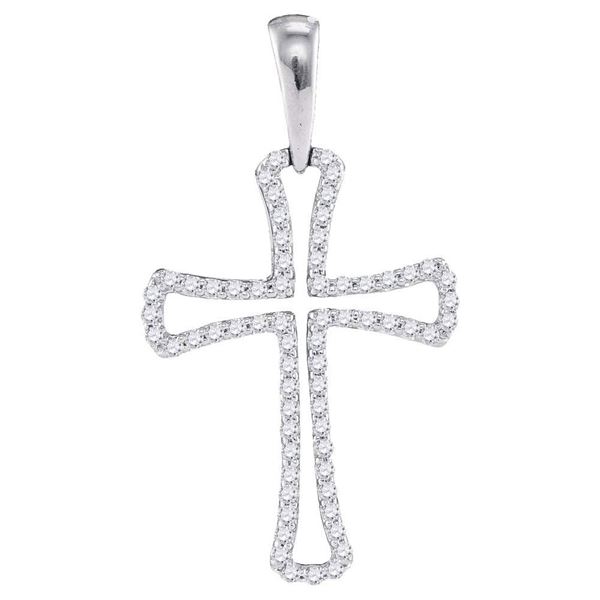 Diamond Cross Pendant 1/4 Cttw 10kt White Gold