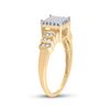 Image 3 : Princess Diamond Square Cluster Ring 1/3 Cttw 14kt Yellow Gold
