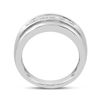 Image 4 : Channel-set Diamond Mens Wedding Band 1/2 Cttw 14k White Gold