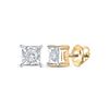 Image 1 : Diamond Solitaire Earrings 1/8 Cttw 10kt Yellow Gold