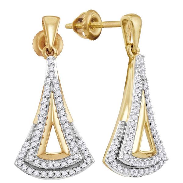 Diamond Dangle Earrings 1/4 Cttw 10kt Yellow Gold