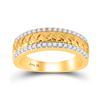 Image 3 : His Hers Diamond Cluster Matching Wedding Set 1-1/2 Cttw 14kt Yellow Gold