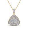 Image 1 : Mens Diamond All-Seeing Eye Triangle Charm Pendant 3/4 Cttw 10kt Yellow Gold