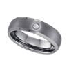 Image 1 : Tungsten Carbide Mens Diamond Matte Bevel Edge Band Ring .01 Cttw Size 13 Tungsten