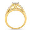 Image 4 : Princess Diamond Cluster Ring 1 Cttw 10kt Yellow Gold