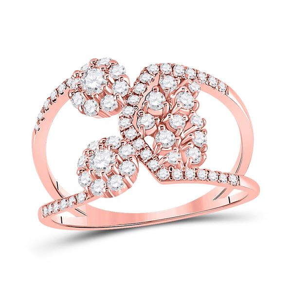 Diamond Modern Negative Space Band Ring 3/4 Cttw 14kt Rose Gold