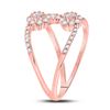 Image 3 : Diamond Modern Negative Space Band Ring 3/4 Cttw 14kt Rose Gold
