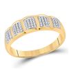 Image 3 : His Hers Diamond Halo Matching Wedding Set 7/8 Cttw 10kt Yellow Gold