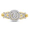 Image 2 : Diamond Cluster Split-shank XO Ring 1/5 Cttw 10kt Yellow Gold