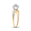 Image 4 : Diamond Cluster Ring 1/10 Cttw 10kt Yellow Gold