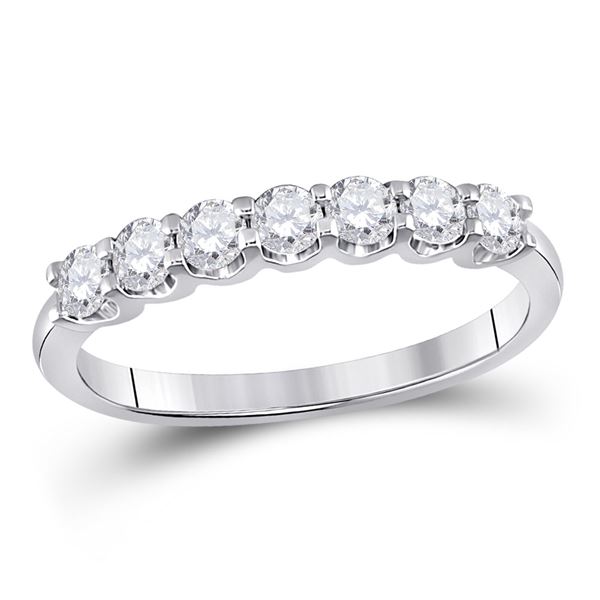 Diamond Anniversary Band Ring 1/2 Cttw 14kt White Gold