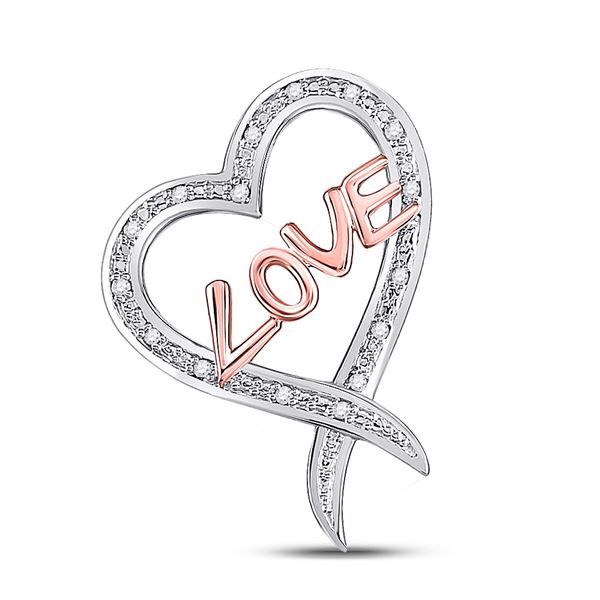 Diamond Love Heart Pendant 1/20 Cttw Sterling Silver