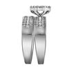 Image 3 : His Hers Diamond Cluster Matching Wedding Set 3/4 Cttw 14kt White Gold