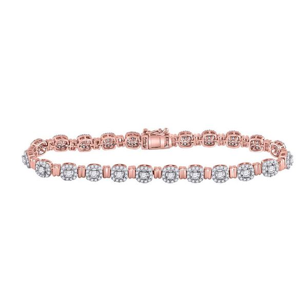 Diamond Link Bracelet 2-1/5 Cttw 14kt Rose Gold