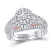 Image 1 : Diamond Bridal Wedding Ring Band Set 1 Cttw 14kt Two-tone Gold