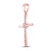 Image 2 : Diamond Cross Pendant 1/12 Cttw 10kt Rose Gold