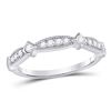 Image 1 : Diamond Milgrain Pinched Band Ring 1/4 Cttw 10kt White Gold