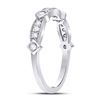 Image 3 : Diamond Milgrain Pinched Band Ring 1/4 Cttw 10kt White Gold