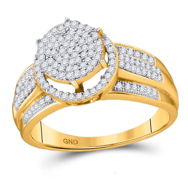 Diamond Circle Cluster Ring 3/8 Cttw 10kt Yellow Gold