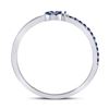 Image 4 : Blue Sapphire Key Stackable Band Ring 1/5 Cttw 10kt White Gold
