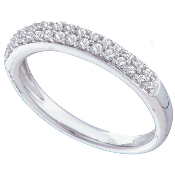 Diamond Wedding Double Row Pave Band 1/4 Cttw 14kt White Gold