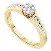 Image 1 : Diamond Flower Cluster Ring 1/4 Cttw 10kt Yellow Gold