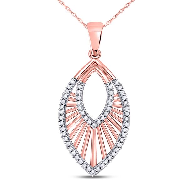 Diamond Modern Geometric Fashion Pendant 1/6 Cttw 10kt Rose Gold