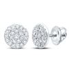 Image 1 : Diamond Cluster Earrings 1/8 Cttw 10kt White Gold