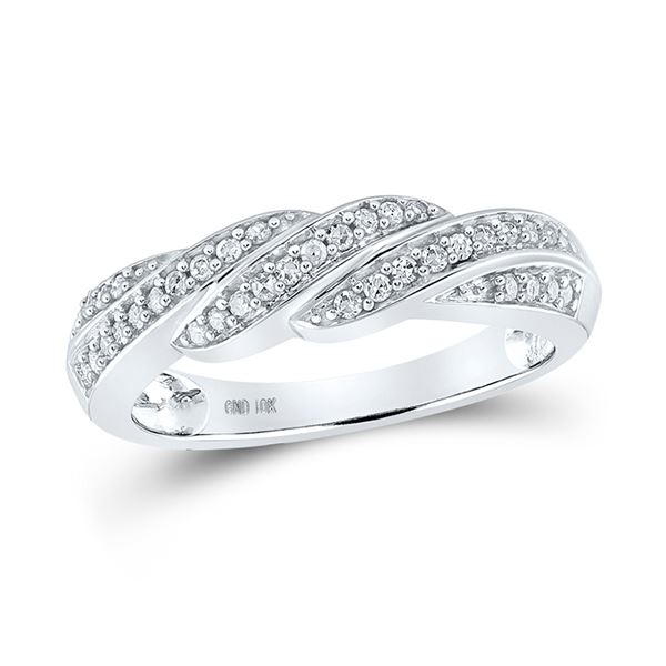 Diamond Crossover Band Ring 1/4 Cttw 10kt White Gold