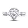 Image 2 : Diamond Bridal Wedding Ring Band Set 3/4 Cttw 14kt White Gold