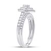 Image 4 : Diamond Bridal Wedding Ring Band Set 3/4 Cttw 14kt White Gold