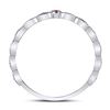 Image 4 : Ruby Solitaire Stackable Band Ring .01 Cttw 10kt White Gold